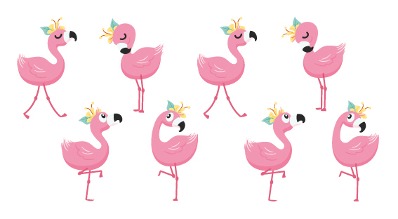 Matrica szett - Flamingó